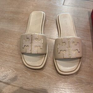 Tory Burch Tan Slide Sandals